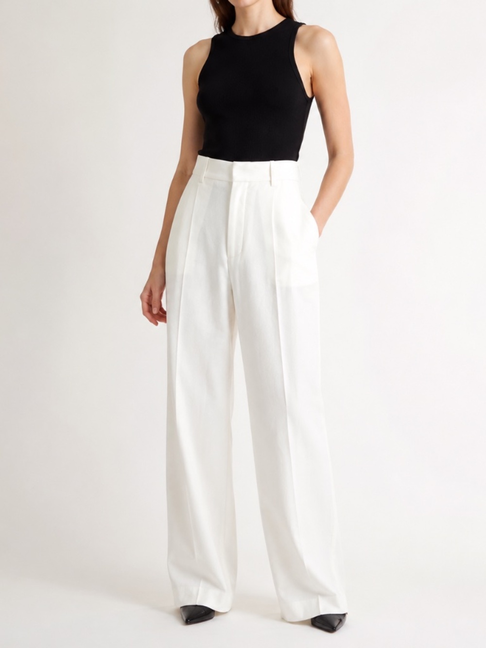 Marni White Pleated Loose Fit High Rise Trousers IT 40 US 4 NWT